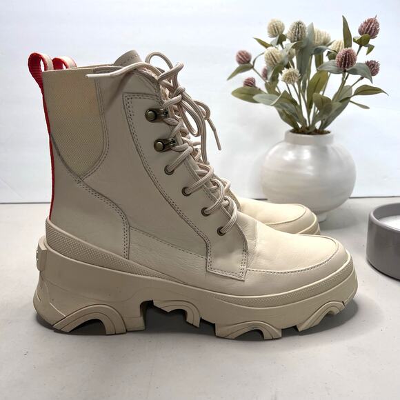 Sorel Brex Heel Lace Waterproof Boot Bleached Ceramic NL4306165 Women 9.5 - Picture 3 of 10